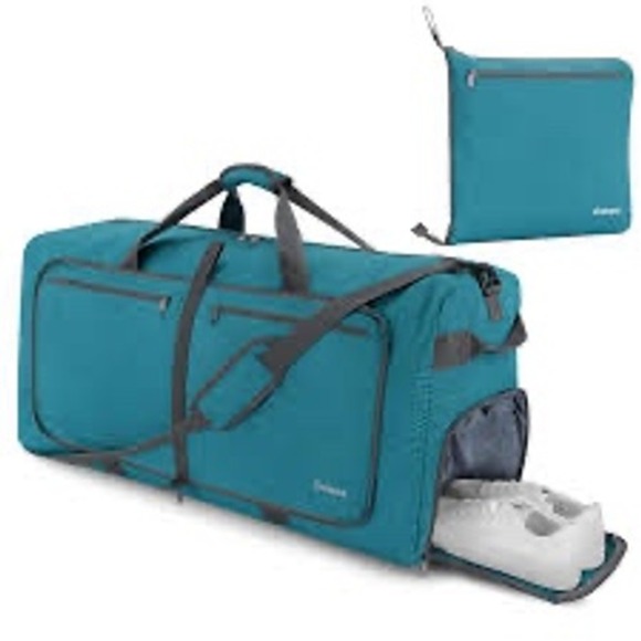 Gonex Other - Gonex 60L Packable Travel Duffle Bag Teal Aqua Blue Lightweight Ripstop Folding